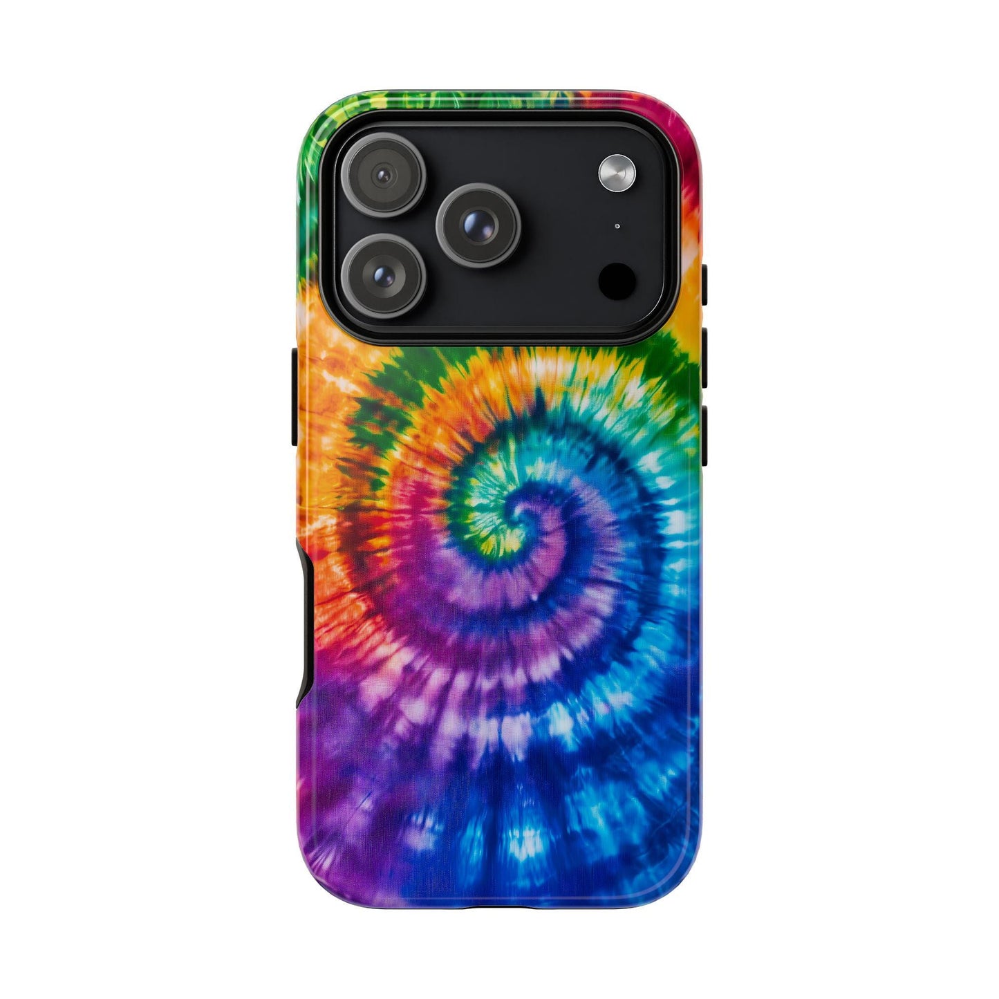 Rainbow Tie Dye Phone Case for iPhone, Samsung & Pixel, Vibrant Spiral Psychedelic Art, Hippie Boho Retro 60s 70s Groovy Gift