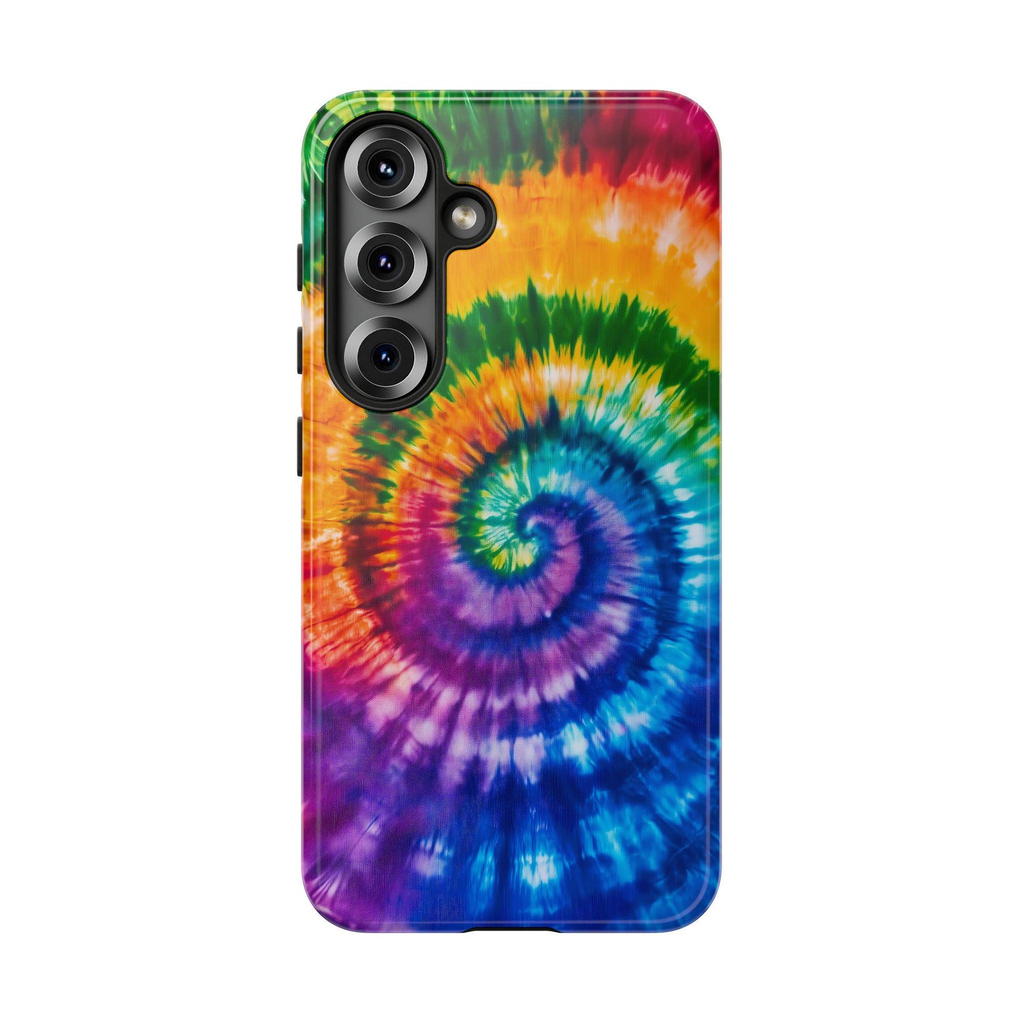 Rainbow Tie Dye Phone Case for iPhone, Samsung & Pixel, Vibrant Spiral Psychedelic Art, Hippie Boho Retro 60s 70s Groovy Gift