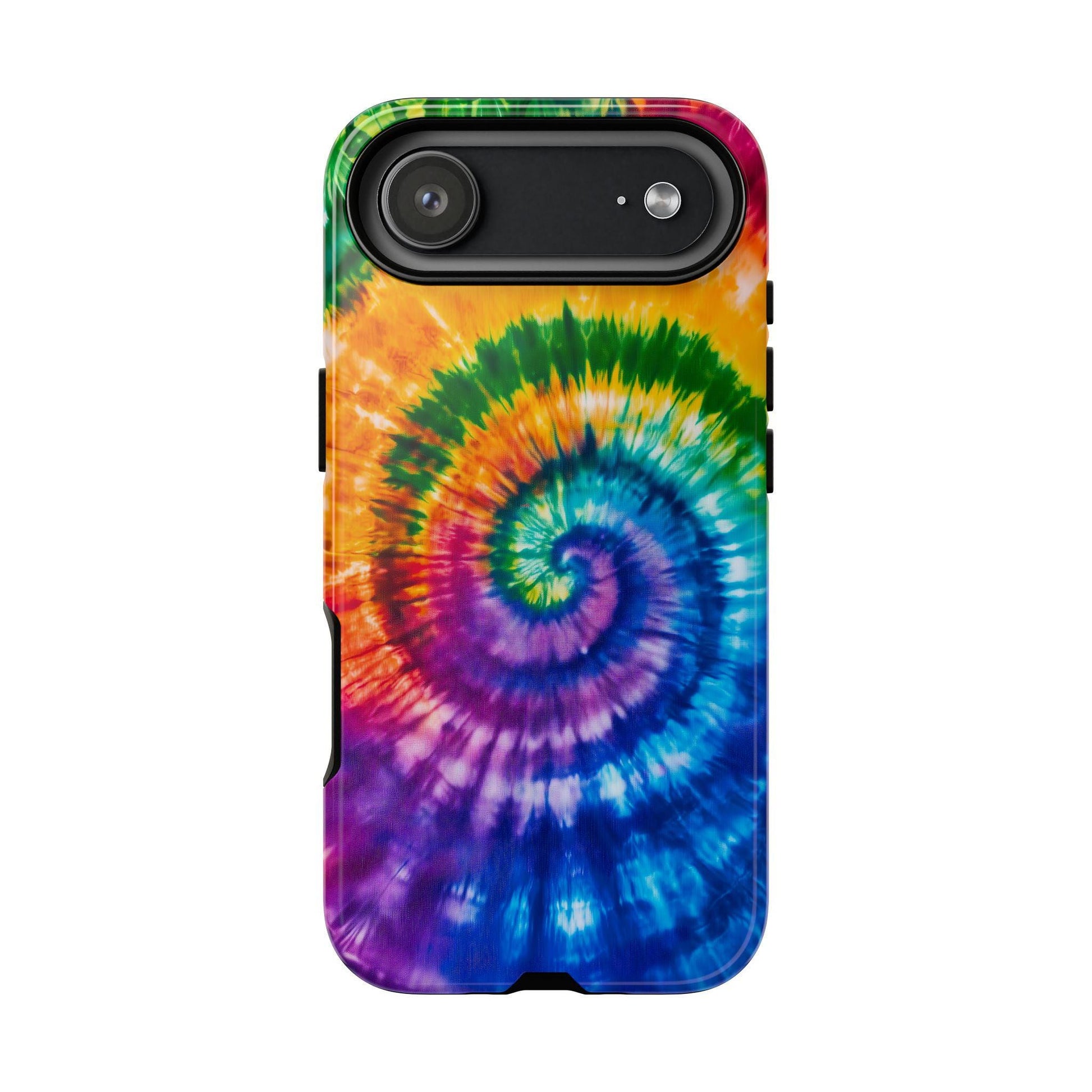 Rainbow Tie Dye Phone Case for iPhone, Samsung & Pixel, Vibrant Spiral Psychedelic Art, Hippie Boho Retro 60s 70s Groovy Gift