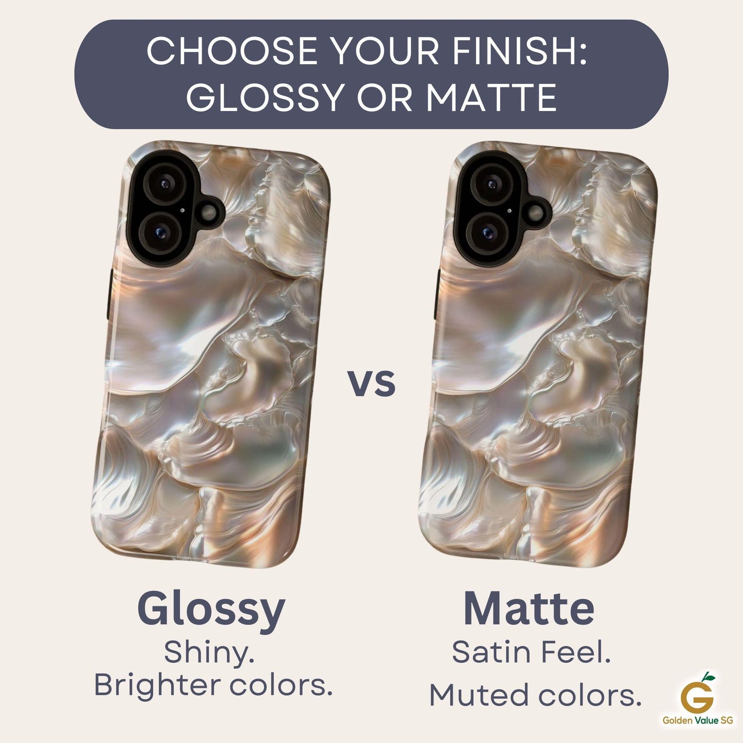 June Birthstone Mother of Pearl Phone Case, Cover For iPhone 15 14 13 Pro Samsung S24, S23 Google Pixel, Pearlescent Gift For Pearl Lovers