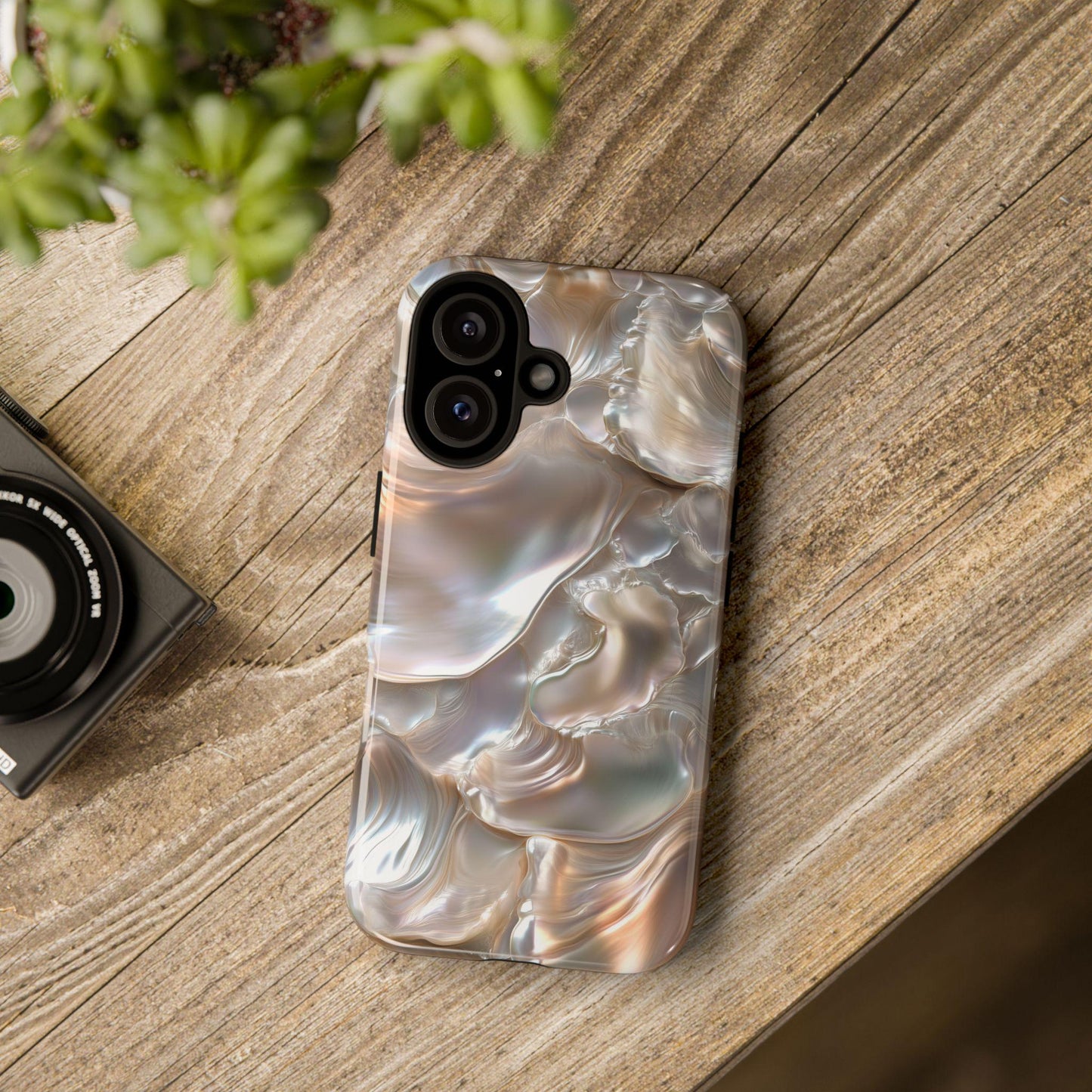 June Birthstone Mother of Pearl Phone Case, Cover For iPhone 15 14 13 Pro Samsung S24, S23 Google Pixel, Pearlescent Gift For Pearl Lovers