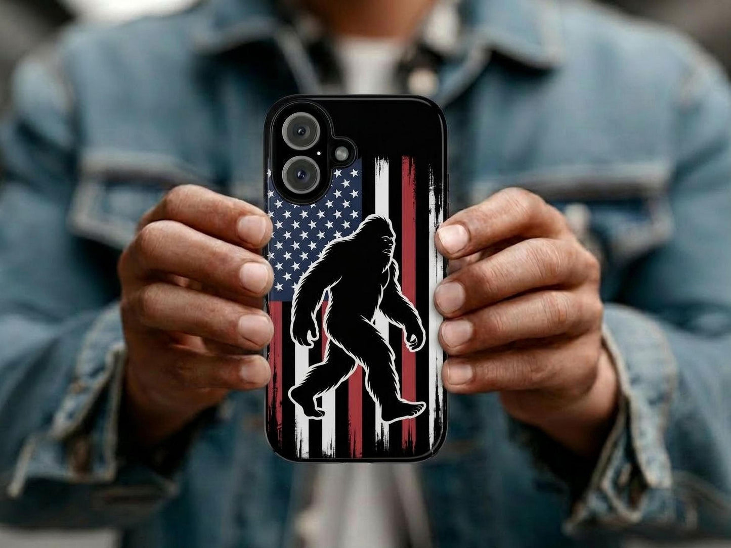 Bigfoot Silhouette Phone Case, Sasquatch Cover For iPhone 16 15 14 Pro Max 13 12 11 XS 8 Samsung Galaxy S25 S24 S23 S22 Pixel, Big foot Gift