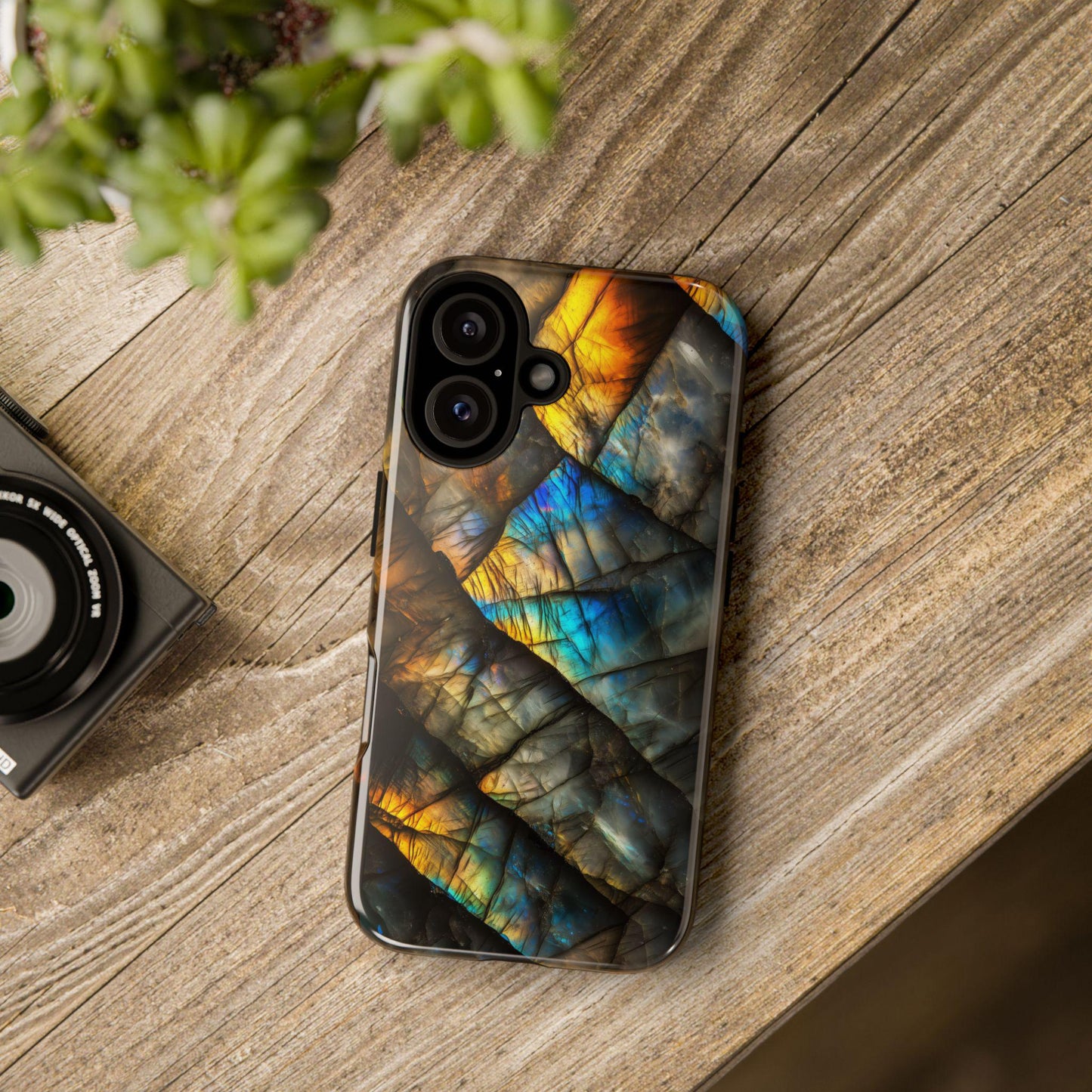 Labradorite Gemstone Phone Case, Spiritual Energy Stone Mobile Cover For iPhone 16 15 14 Samsung S25 S24 S23 Pixel 9 8 7 6, Rock Lovers Gift