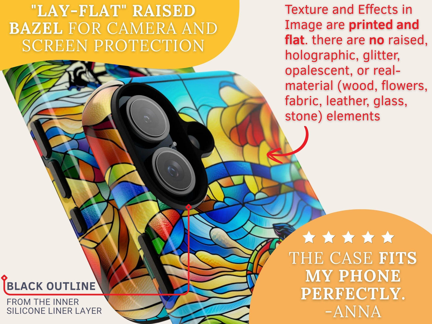 Cycling Phone Case, Faux Stained Glass Cover For iPhone 16 15 14 13 Pro Samsung Pixel Cyclist Birthday Christmas Gift For Husband Bike Lover