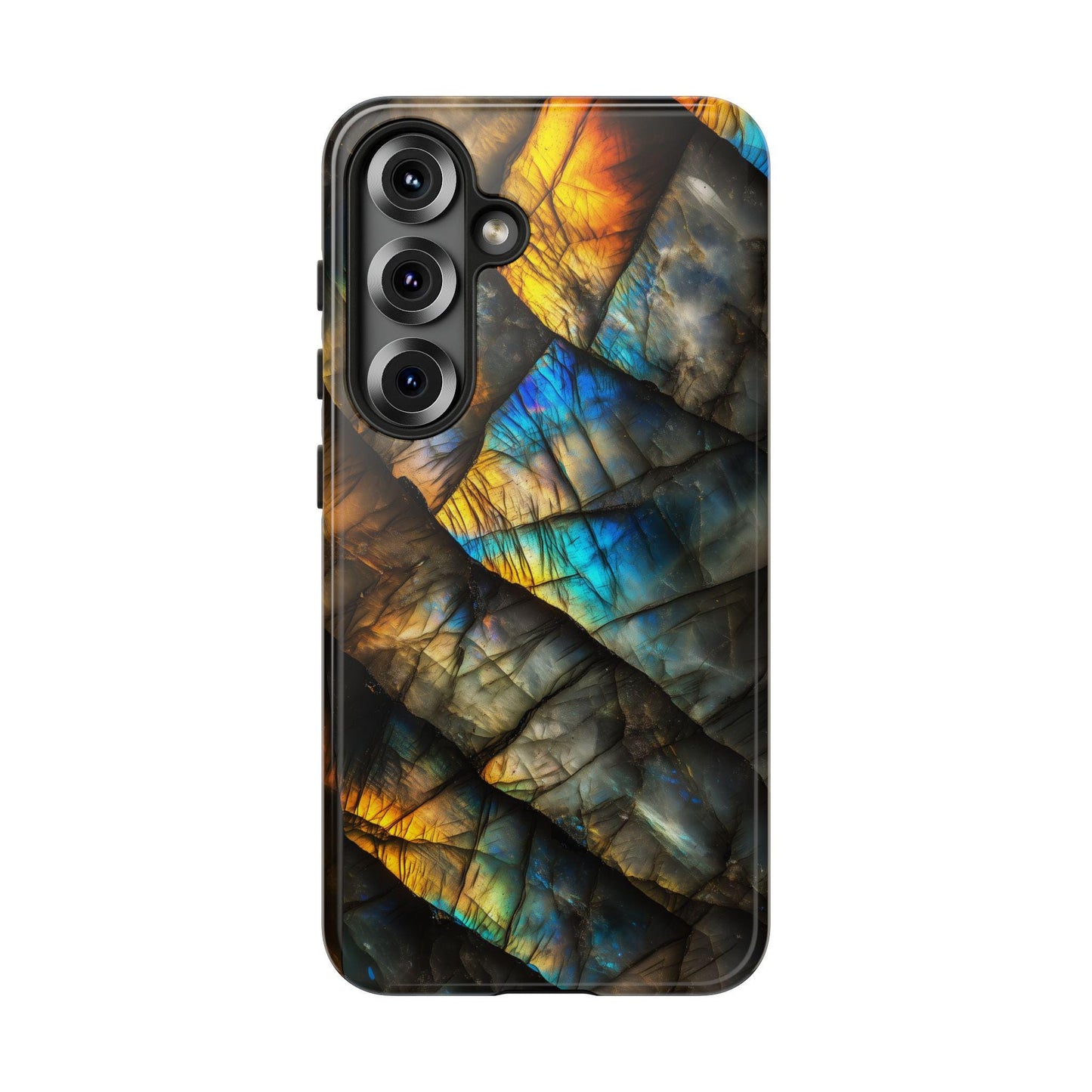 Labradorite Gemstone Phone Case, Spiritual Energy Stone Mobile Cover For iPhone 16 15 14 Samsung S25 S24 S23 Pixel 9 8 7 6, Rock Lovers Gift