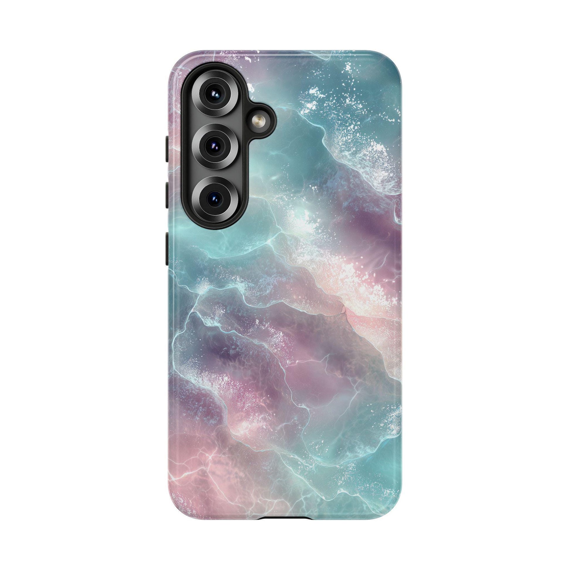 Pastel Ocean Waves Phone Case for iPhone, Samsung & Pixel, Glassy Sea Surface, Surreal Serenity, Fantasy Beach Art