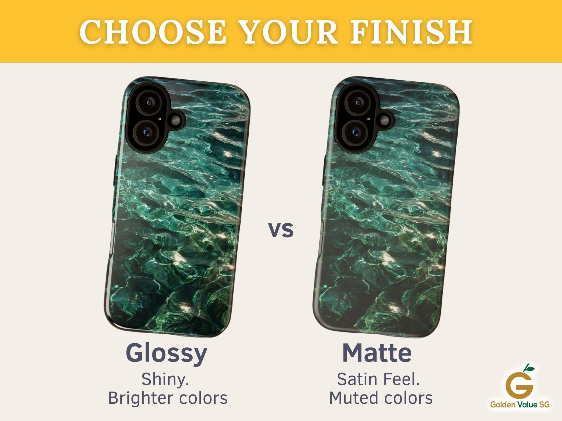 Water Phone Case for iPhone 17 Samsung & Pixel, Tropical Vibe Summer Phone Cover, Emerald Green Ocean Waves Design Clear Water Aesthetics