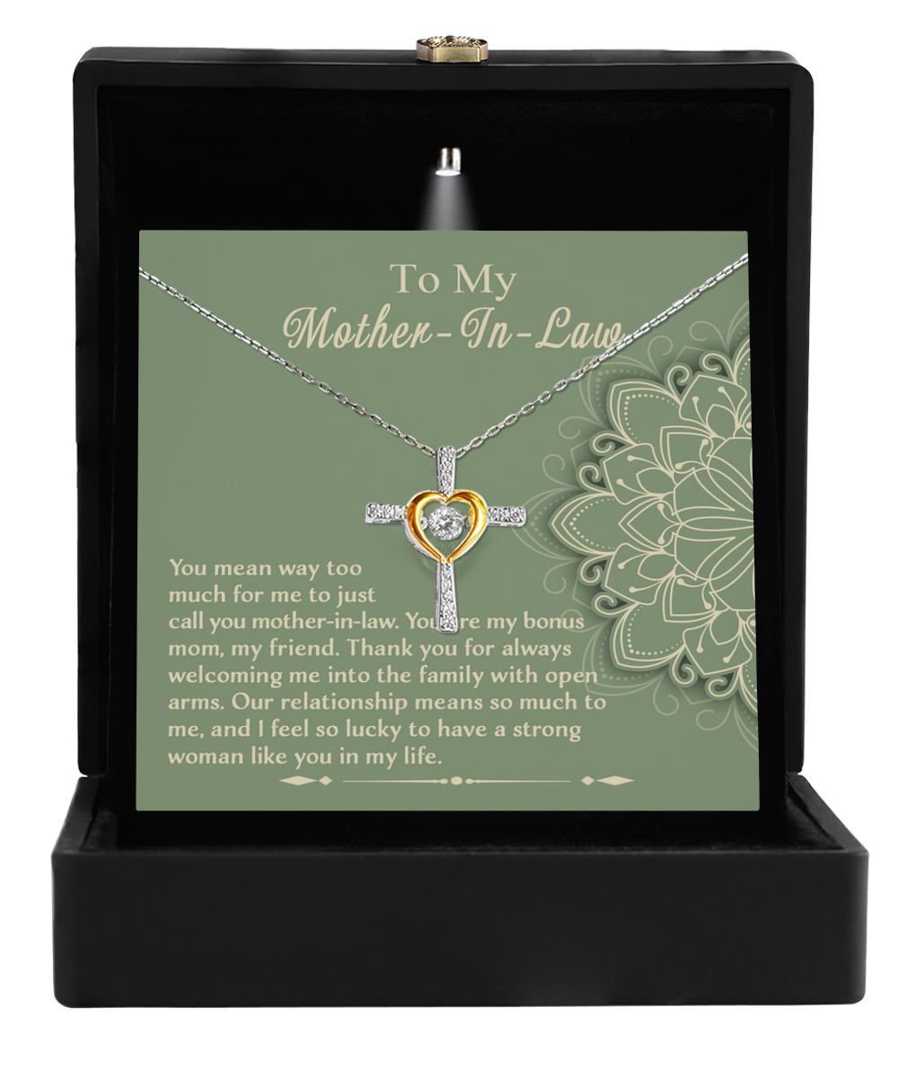 To Mother-In-Law, A Strong Woman - Cross Dancing Necklace