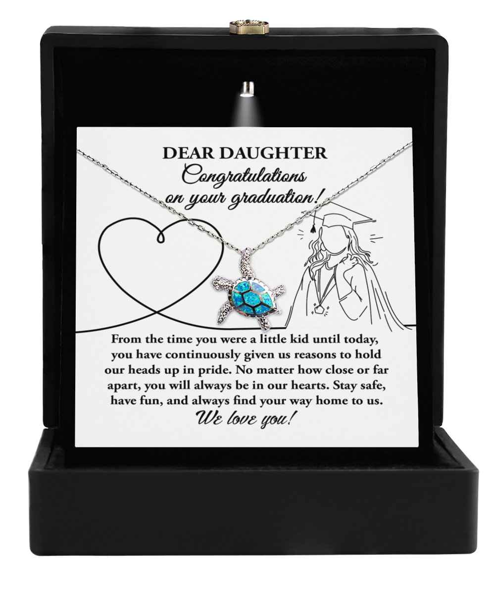 To Daughter, Your Graduation - Opal Turtle Necklace