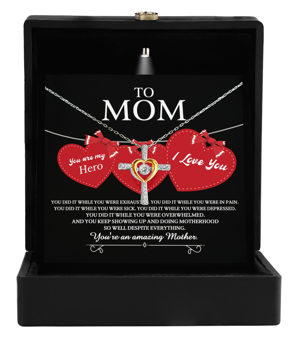 To Mom, You Did It - Cross Dancing Necklace