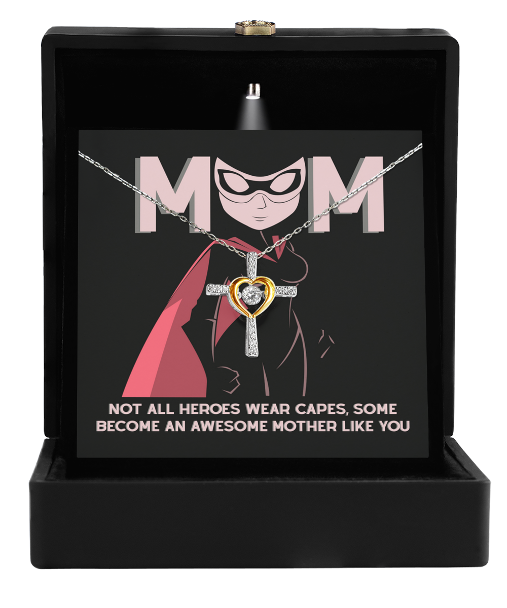 To Mom, An Awesome Mother - Cross Dancing Necklace