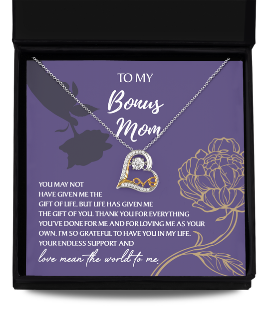 To Bonus Mom, Endless Support - Love Dancing Necklace