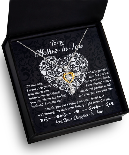 To Mother-In-Law, An Open Heart - Cross Dancing Necklace
