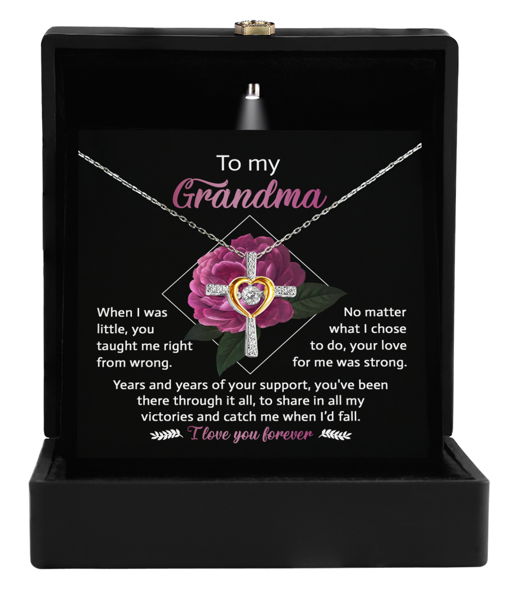 To Grandma, Love For Me - Cross Dancing Necklace