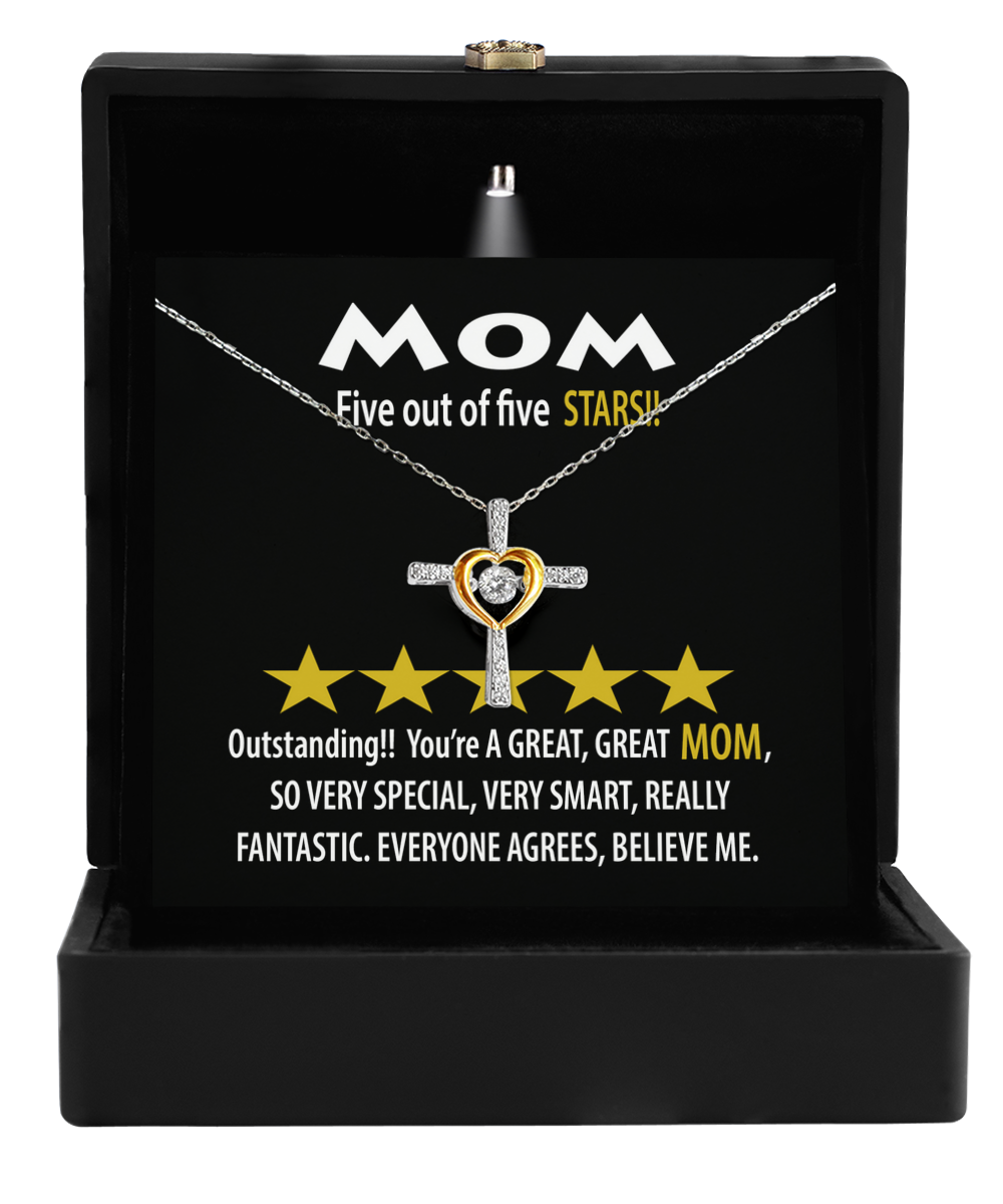 To Mom, Five Stars - Cross Dancing Necklace