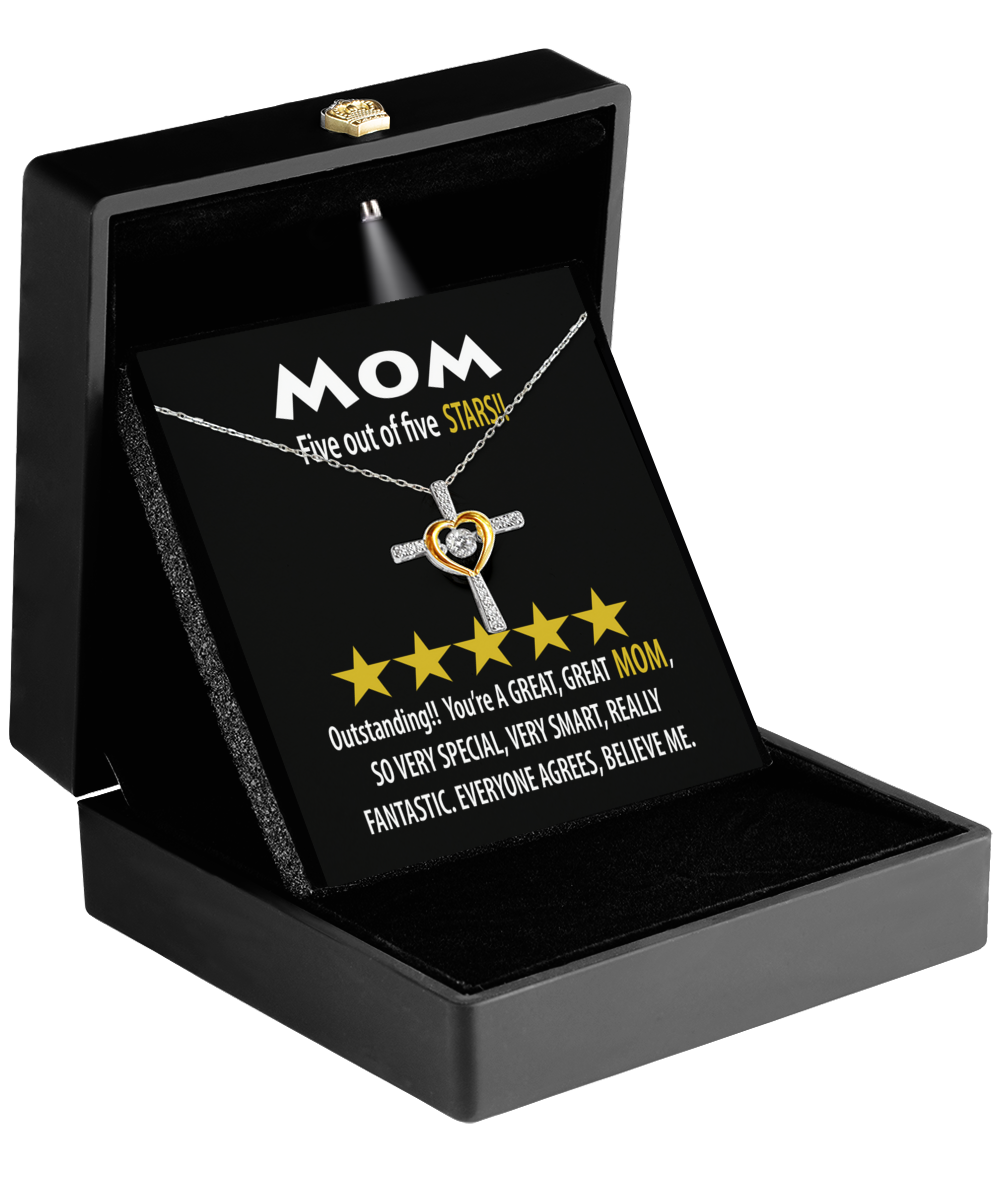 To Mom, Five Stars - Cross Dancing Necklace