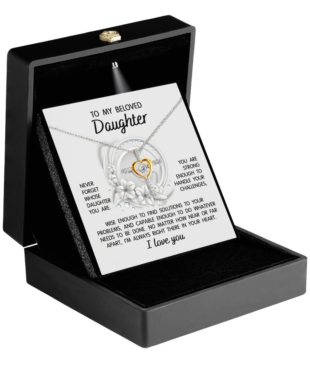 To Daughter-Always Right There - Cross Dancing Necklace