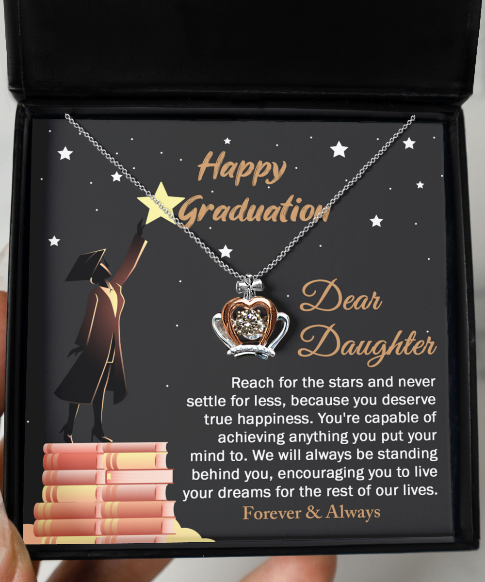 To Daughter, Happy Graduation - Crown Pendant Necklace