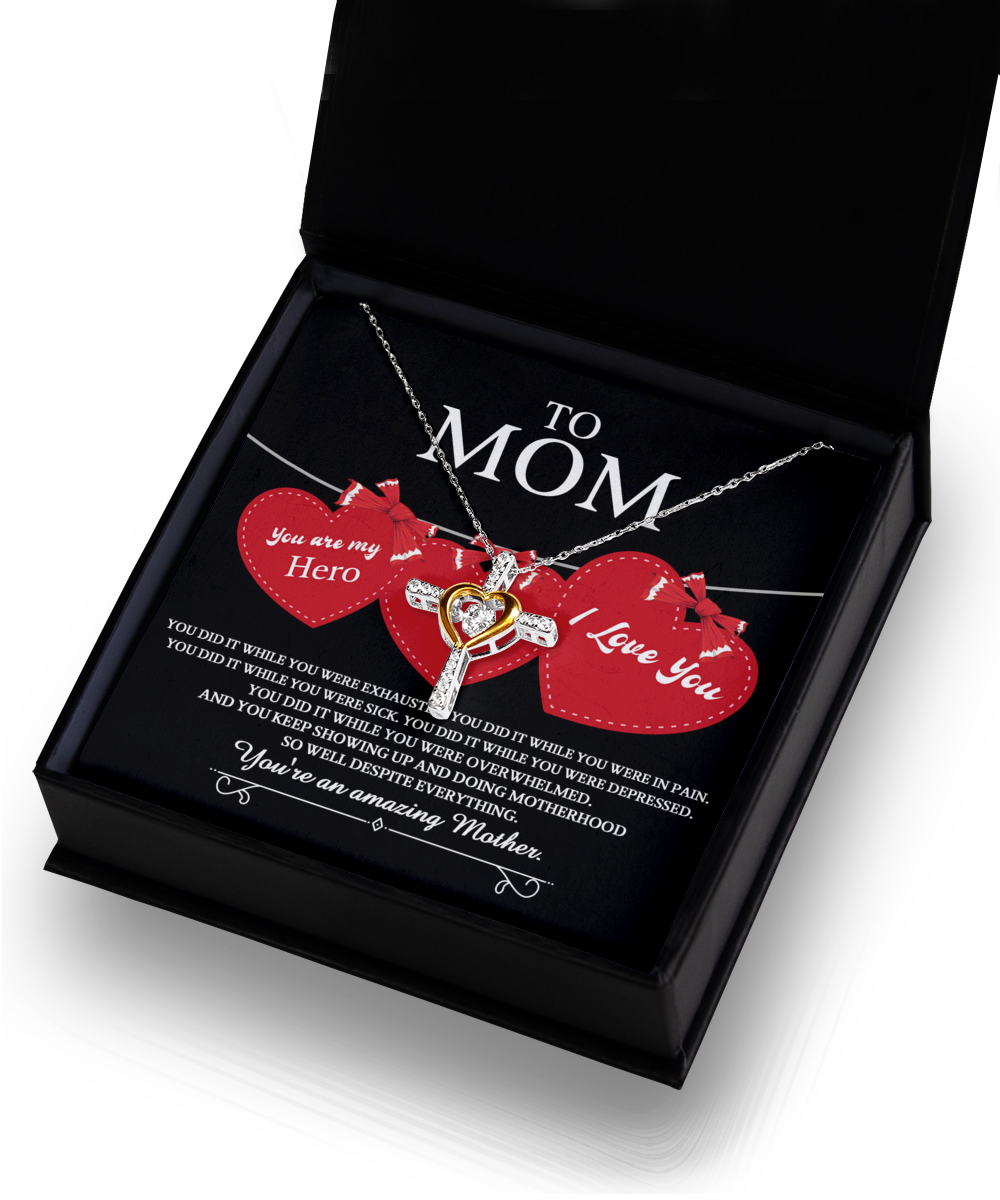 To Mom, You Did It - Cross Dancing Necklace