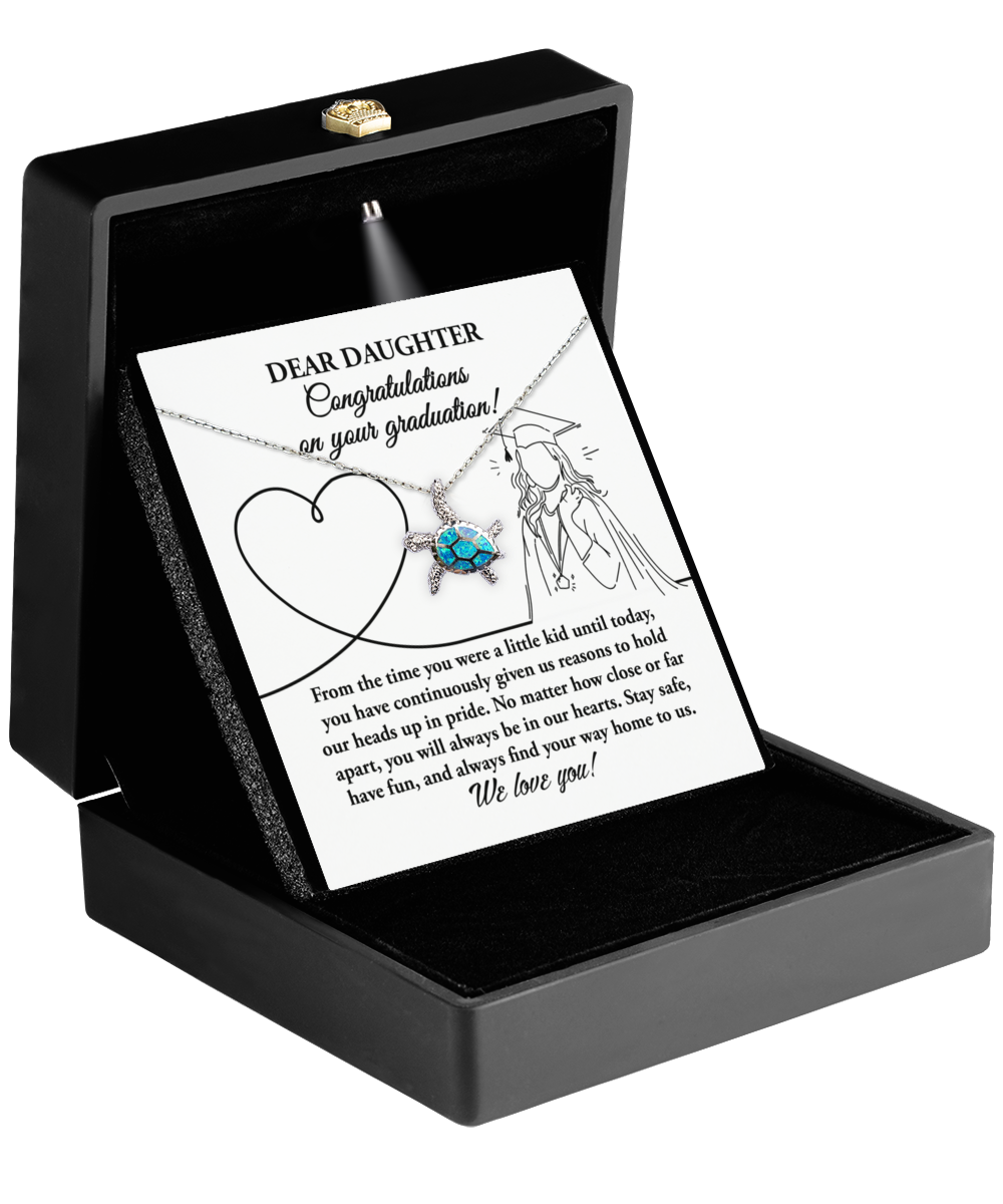 To Daughter, Your Graduation - Opal Turtle Necklace