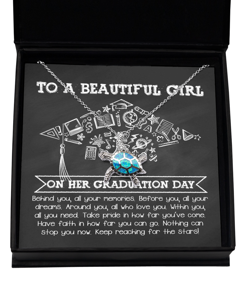 Happy Graduation, All Your Dreams - Opal Turtle Necklace