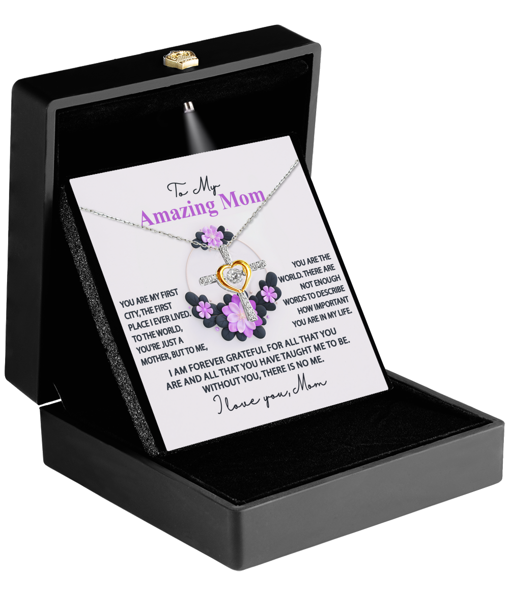 To Mom, Forever Grateful - Cross Dancing Necklace