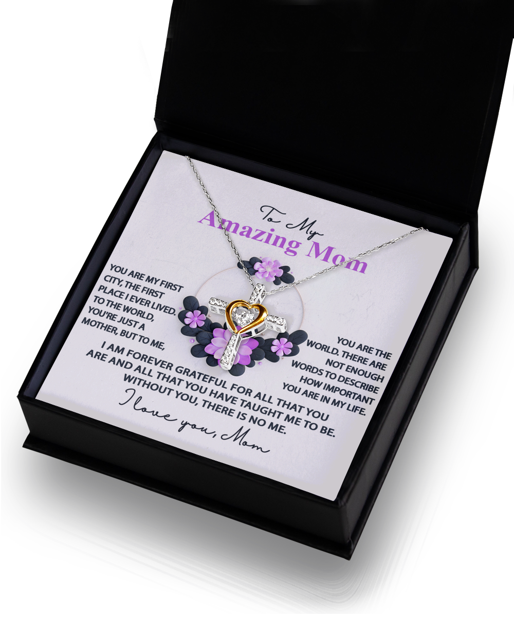 To Mom, Forever Grateful - Cross Dancing Necklace