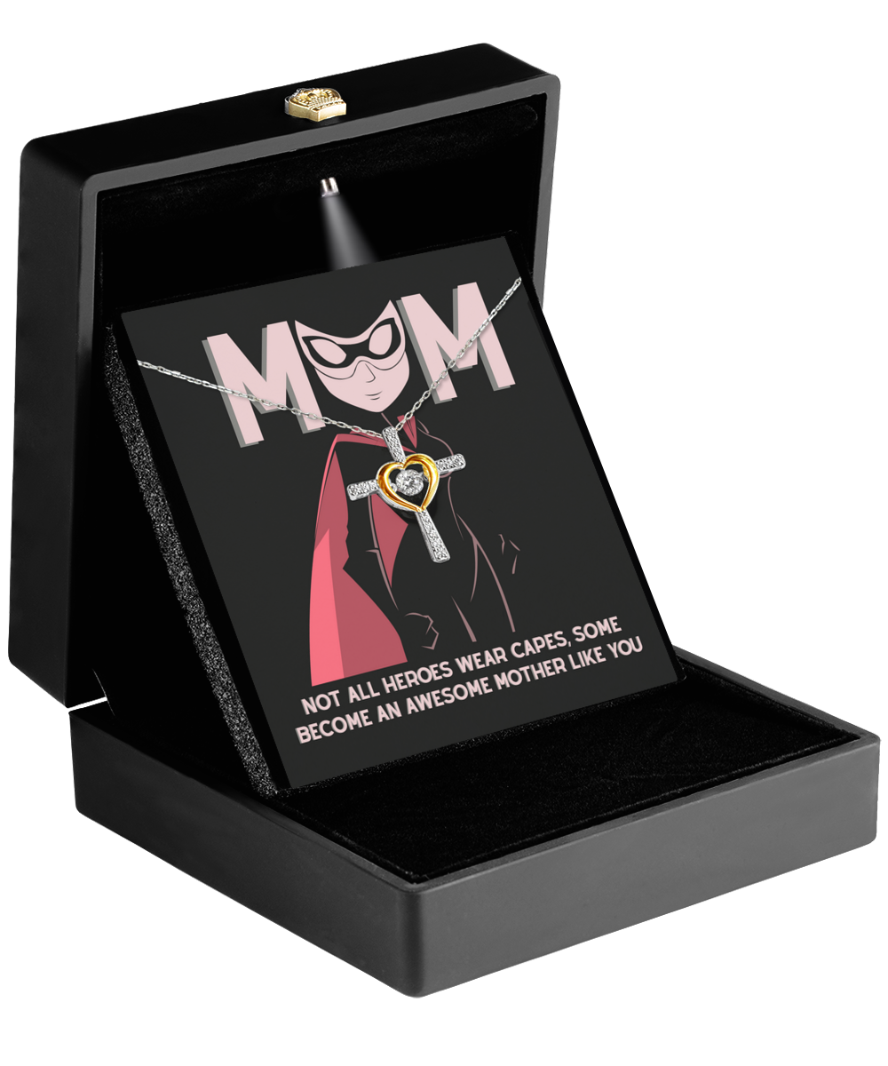 To Mom, An Awesome Mother - Cross Dancing Necklace