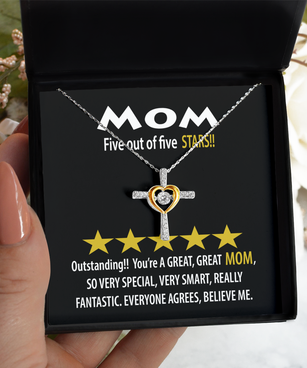 To Mom, Five Stars - Cross Dancing Necklace