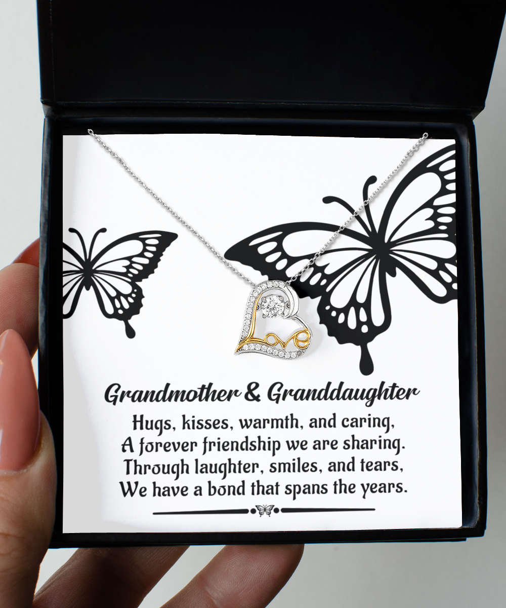 To Grandma Granddaughter, A Bond - Love Dancing Necklace