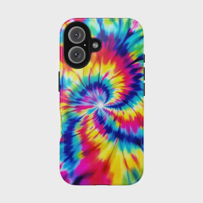 Groovy Tie Dye Phone Case, Colorful Retro Hippie Mobile Cover For iPhone 16 15 14 13 Samsung Pixel, Trendy Fun Boho Birthday Gift For Her