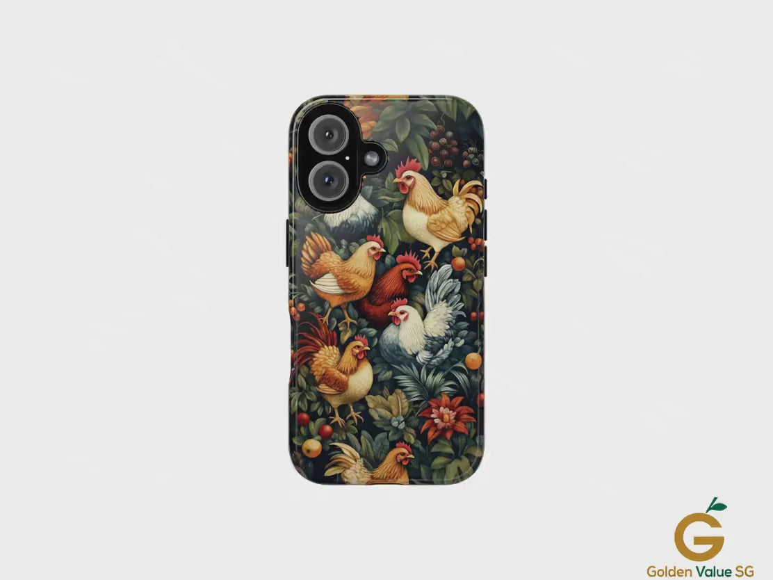Chicken Phone Case, Poultry Art Cover For Iphone 16 15 14 13 Pro Plus Max, Samsung, Pixel, Birthday Gift For Hen Rooster Farm Chicken Lover