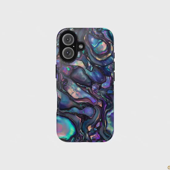 Abalone Phone Case for iPhone, Samsung & Pixel, Purple Blue Pearl Mobile Cover, Paua Shell Pearlescence Design