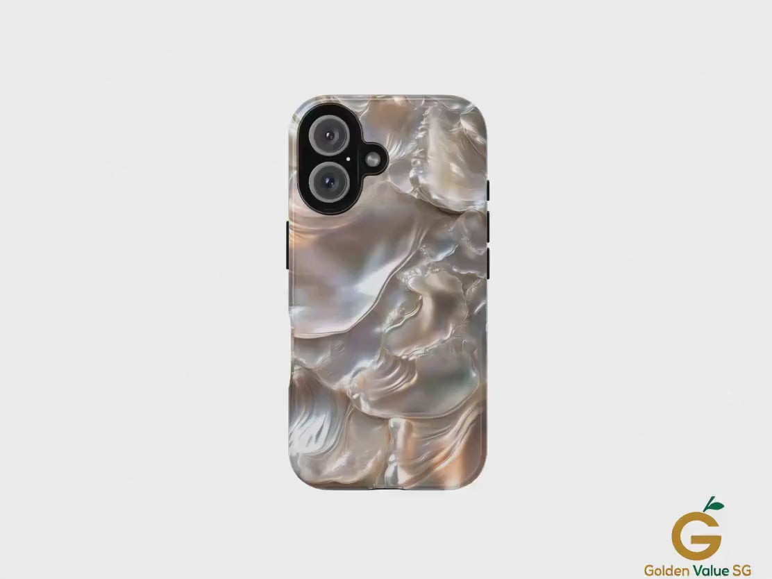 June Birthstone Mother of Pearl Phone Case, Cover For iPhone 15 14 13 Pro Samsung S24, S23 Google Pixel, Pearlescent Gift For Pearl Lovers