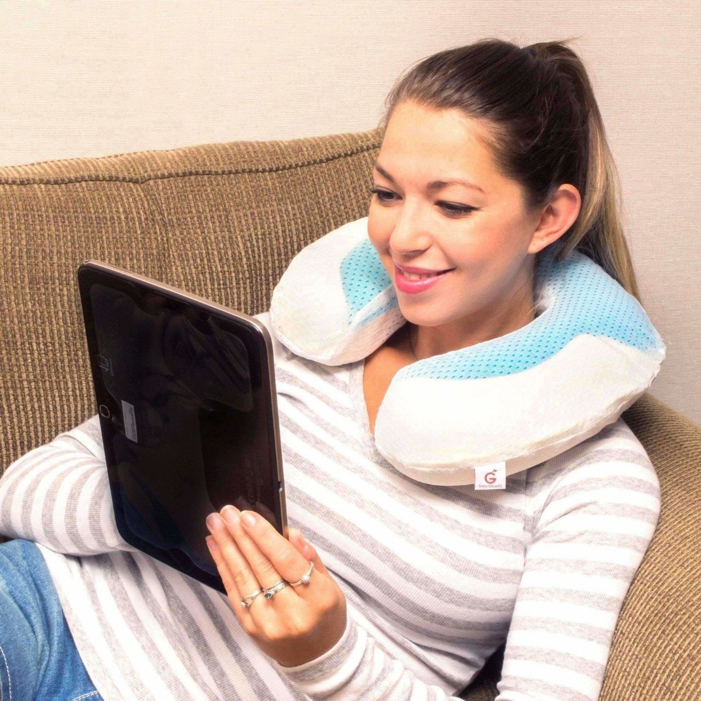 Neck Kool Cooling Gel Memory Foam U Pillow - Golden Value SG