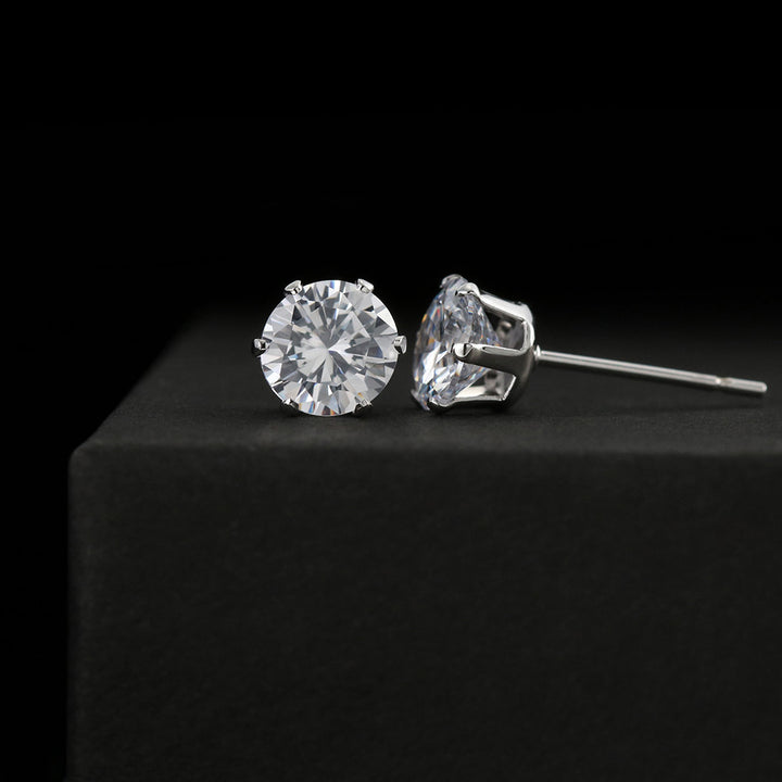 A pair of Cubic Zirconia earrings from ShineOn Fulfillment on a black background.