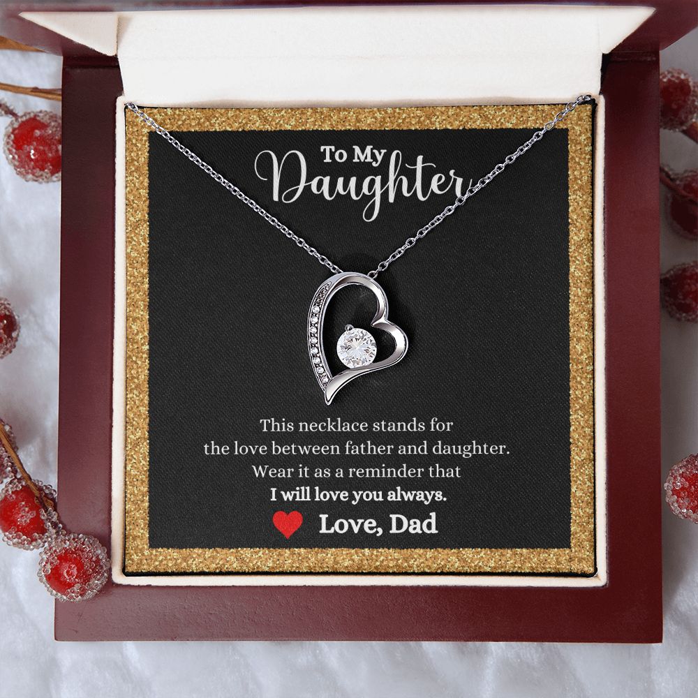 A ShineOn Fulfillment gift box with a Love Between Father and Daughter Forever Love Necklace - Gift for Daughter from Dad.