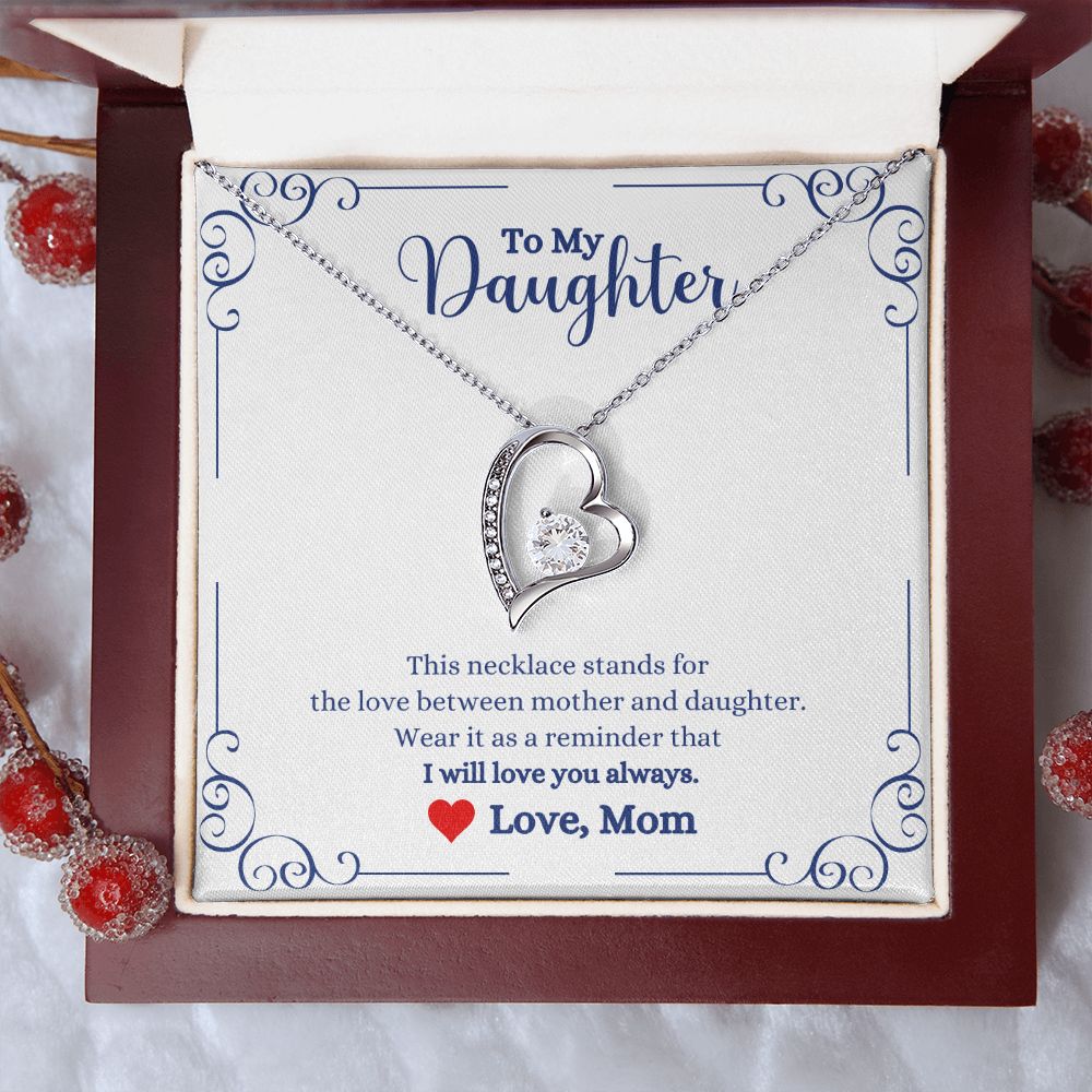 A ShineOn Fulfillment gift box with an I Will Always Be With You Forever Love Necklace - Gift for Daughter from Mom.