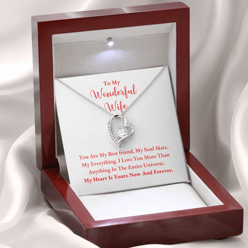 A ShineOn Fulfillment You Are My Best Friend Forever Love Necklace for Wife in a box with a message on it.