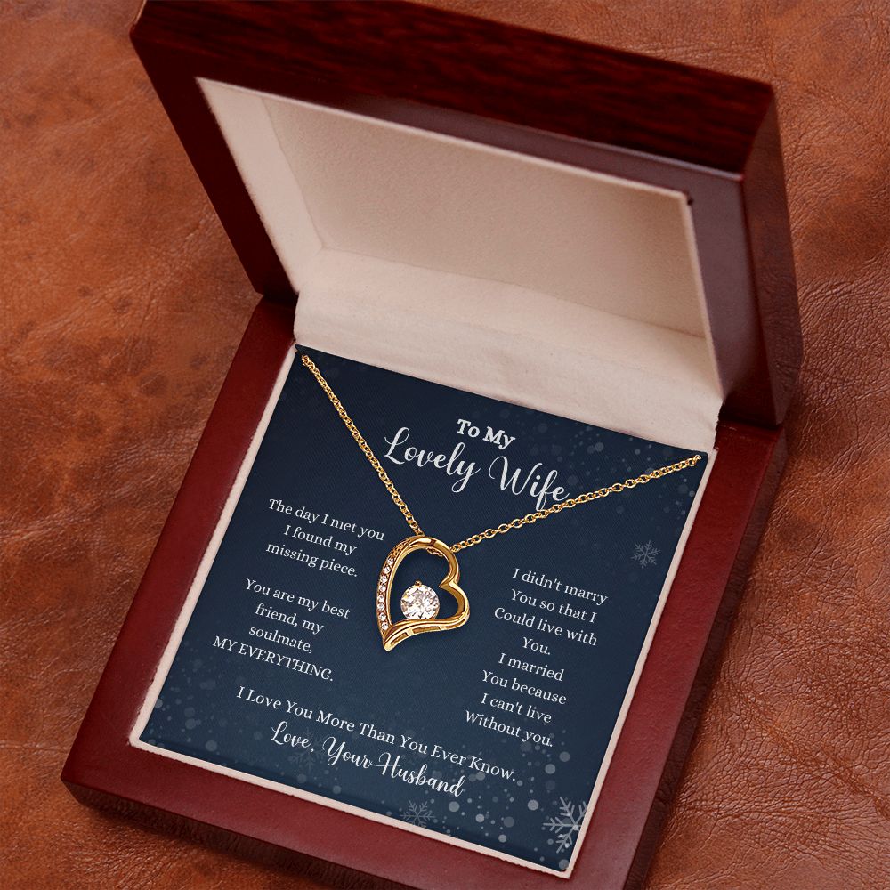 A I Love You More Than You Ever Know Forever Love Necklace - Gift for Wife from Husband with a poem inside a wooden box by ShineOn Fulfillment.