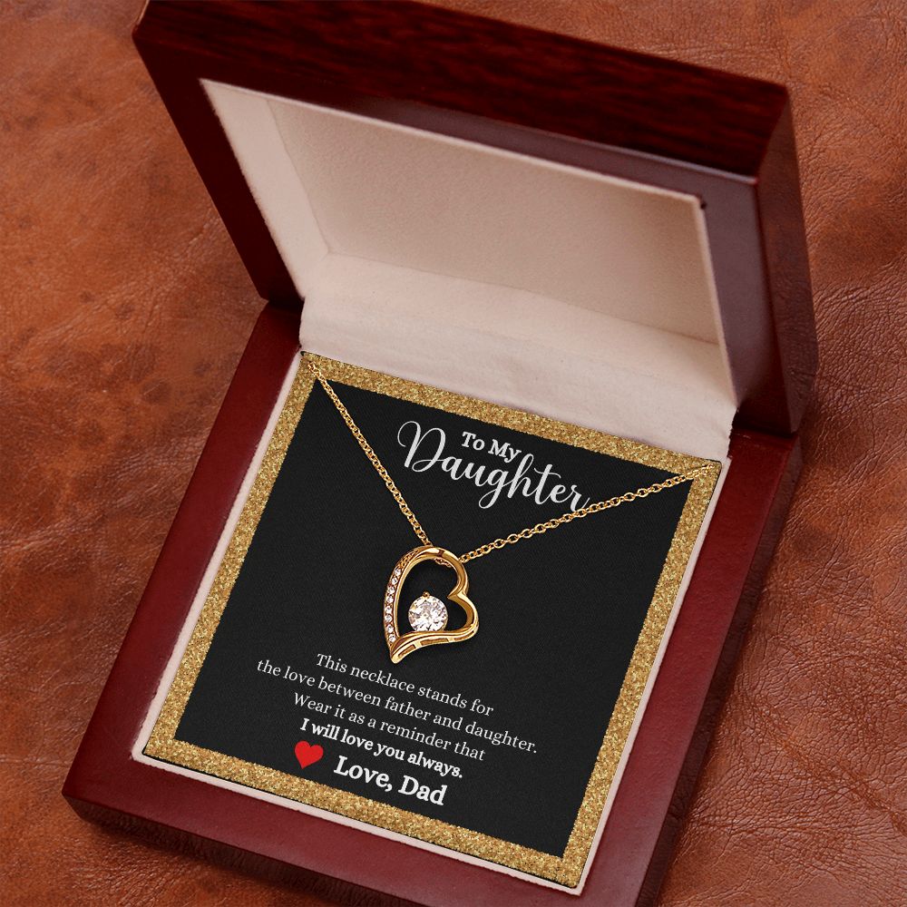 A Love Between Father and Daughter Forever Love Necklace - Gift for Daughter from Dad by ShineOn Fulfillment with a message on it.
