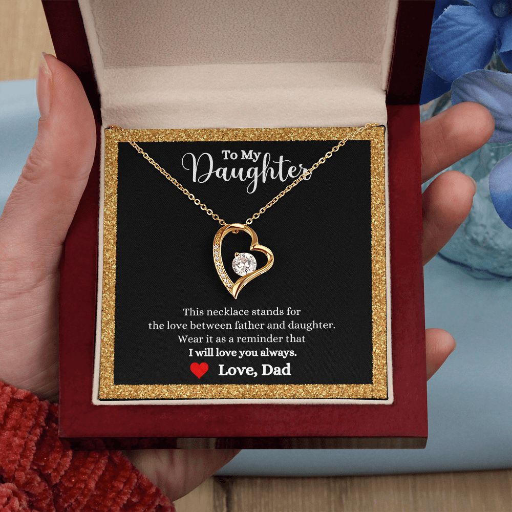 A ShineOn Fulfillment gift box with a Love Between Father and Daughter Forever Love Necklace - Gift for Daughter from Dad.