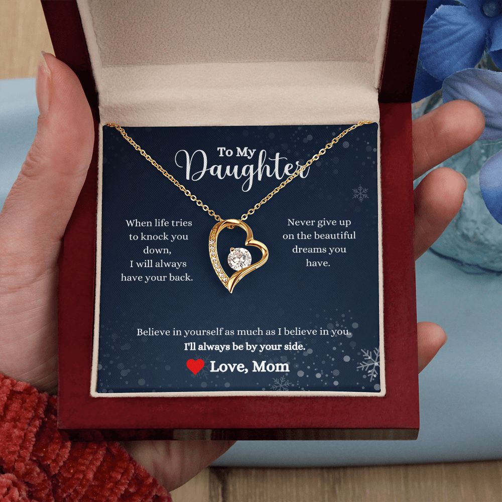 A gift box with the I'll Always Be By Your Side Forever Love Necklace - Gift for Daughter from Mom, made by ShineOn Fulfillment.