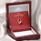 A red box with the "I Want To Be Your Last In Everything Forever Love Necklace - To Wife from Husband" by ShineOn Fulfillment in it.