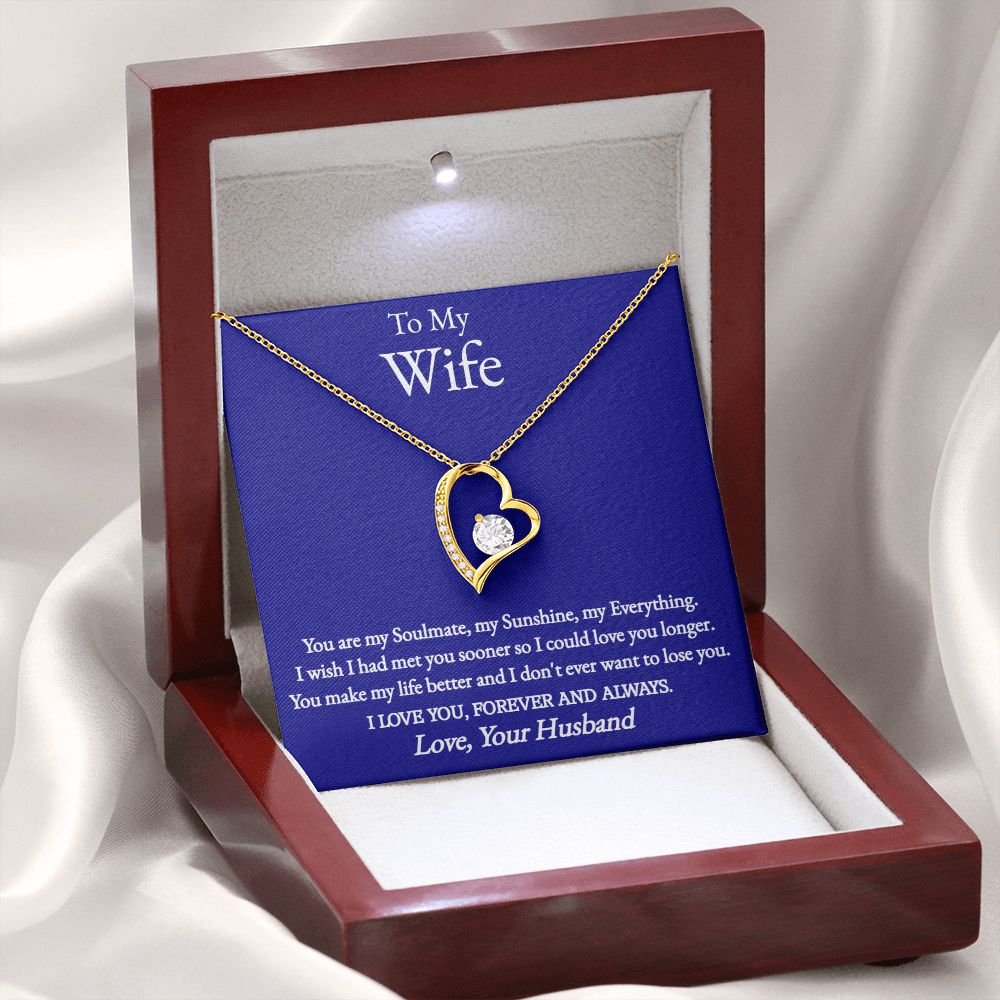 A You Are My Soulmate Forever Love Necklace - To Wife from Husband in a box with a message on it, by ShineOn Fulfillment.