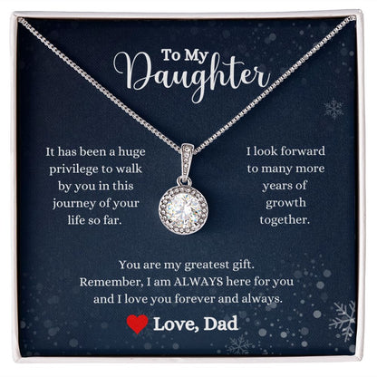 A ShineOn Fulfillment gift box with an I Love You Forever And Always Eternal Hope Necklace - Gift for Daughter from Dad.