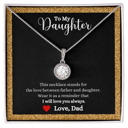 A ShineOn Fulfillment gift box with a Love Between Father and Daughter Eternal Hope Necklace - Gift for Daughter from Dad.