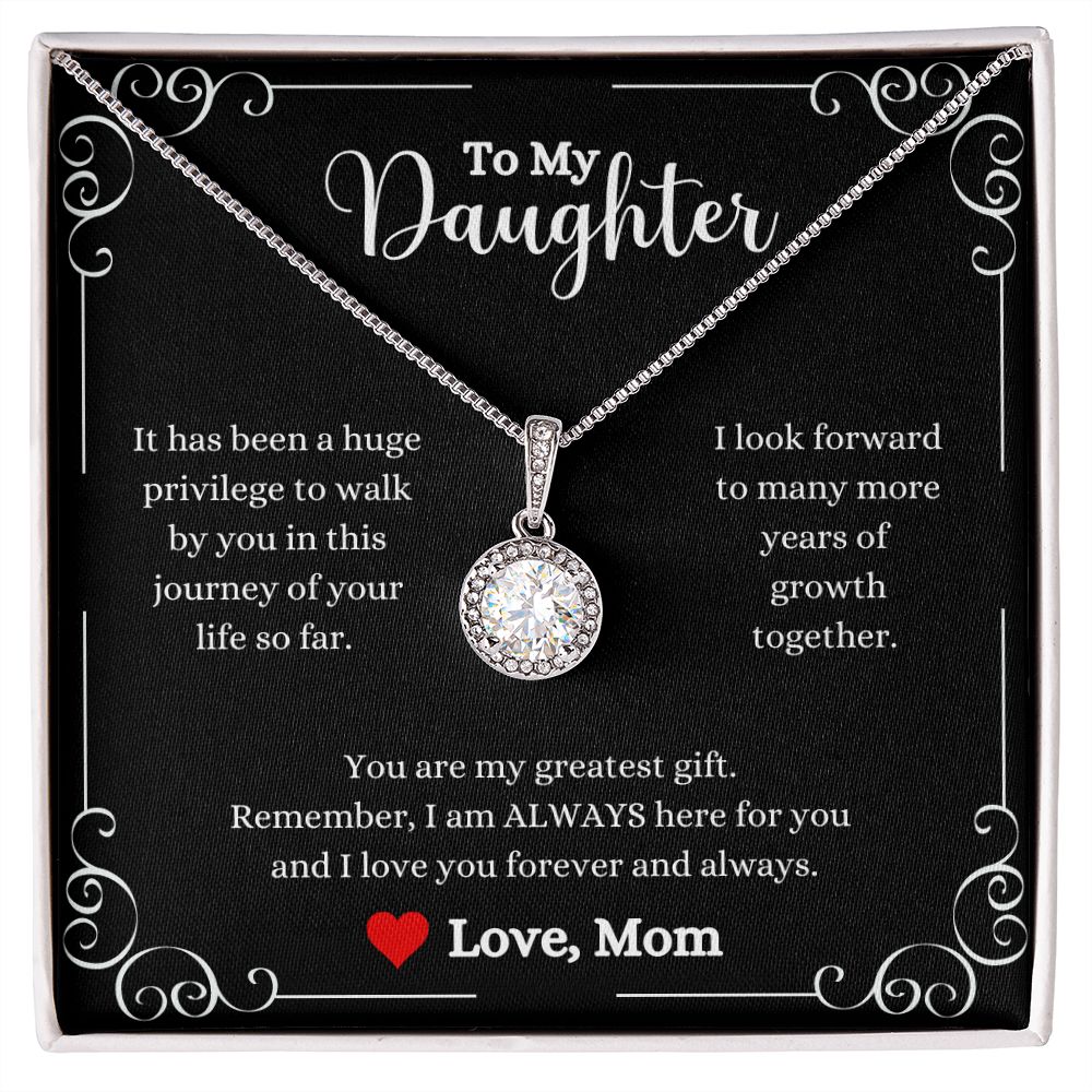 A ShineOn Fulfillment gift box with the I Love You Forever And Always Eternal Hope Necklace - Gift for Daughter from Mom.