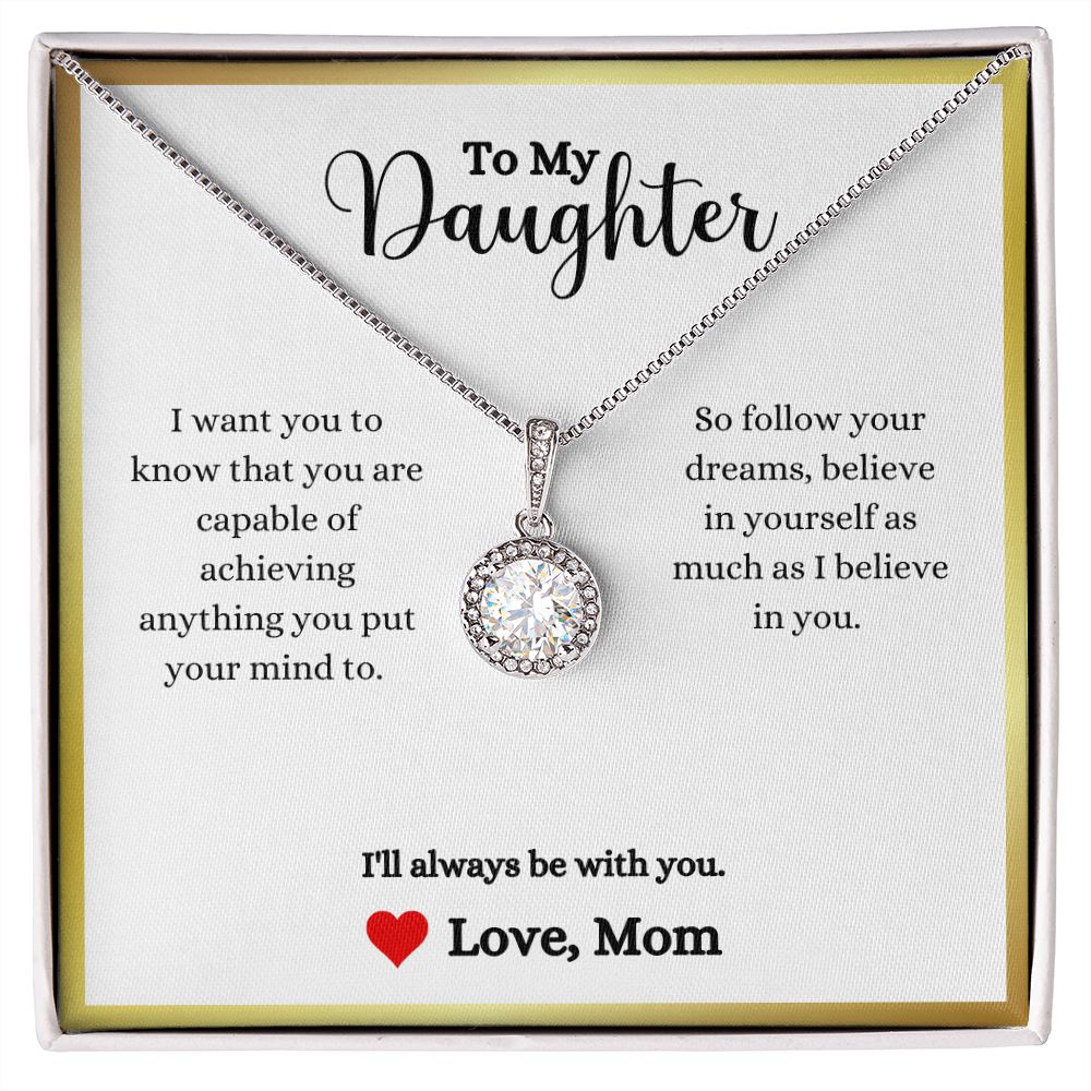A ShineOn Fulfillment gift box with the "I Will Always Be With You Eternal Hope Necklace- Gift for Daughter from Mom" necklace.