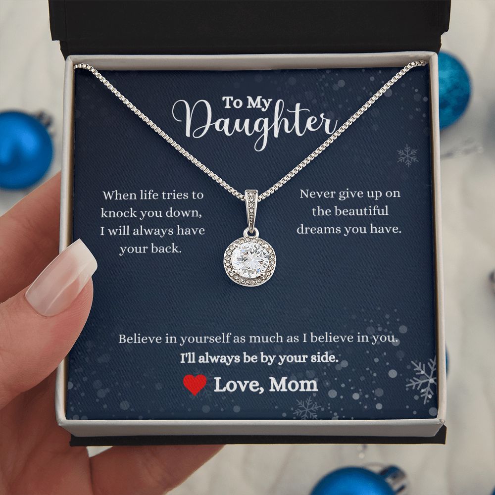 A gift box with the I'll Always Be By Your Side Eternal Hope Necklace- Gift for Daughter from Mom by ShineOn Fulfillment that says to my daughter.